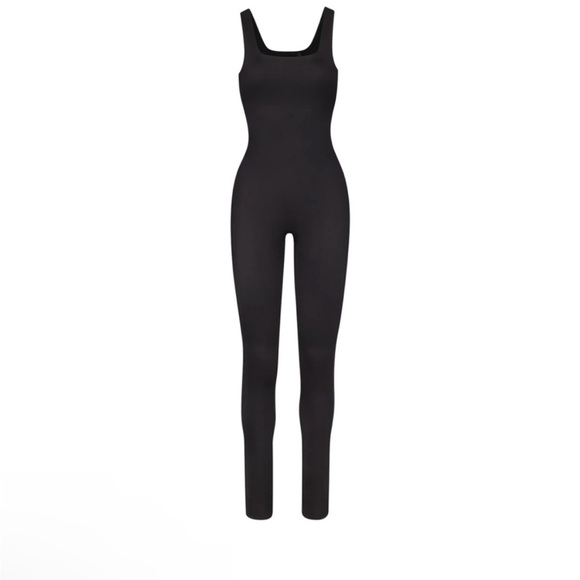 🖤SKIMS ALL IN ONE SQUARE NECK SHINE TANK JUMPSUIT ONESIE ONYX S - Picture 5 of 8